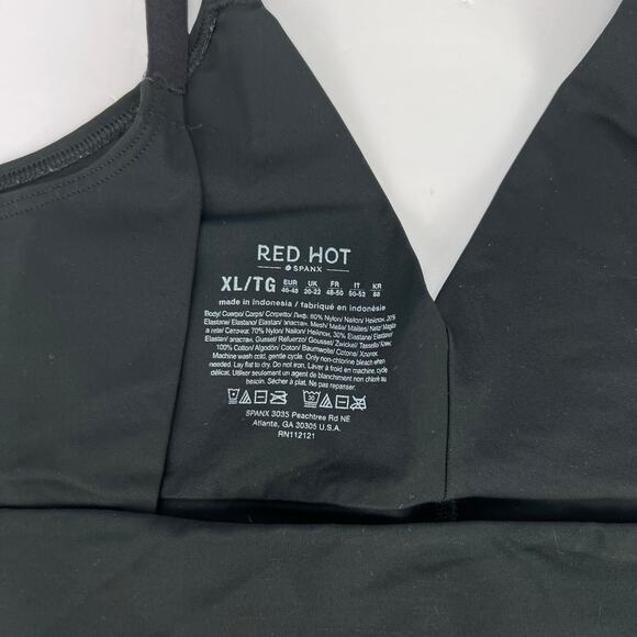 SPANX "Red Hot" Black Open-Bust Panty Clasp CONTROL Bodysuit XL Shapewear - Picture 4 of 13